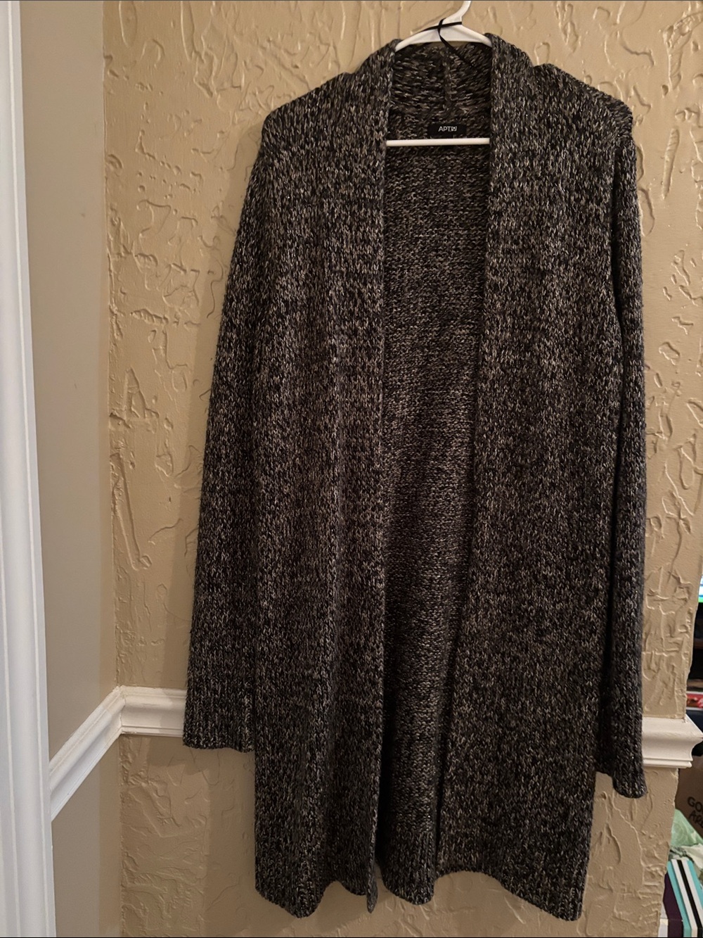 Apt. 9 Women's Charcoal Open Front Cardigan